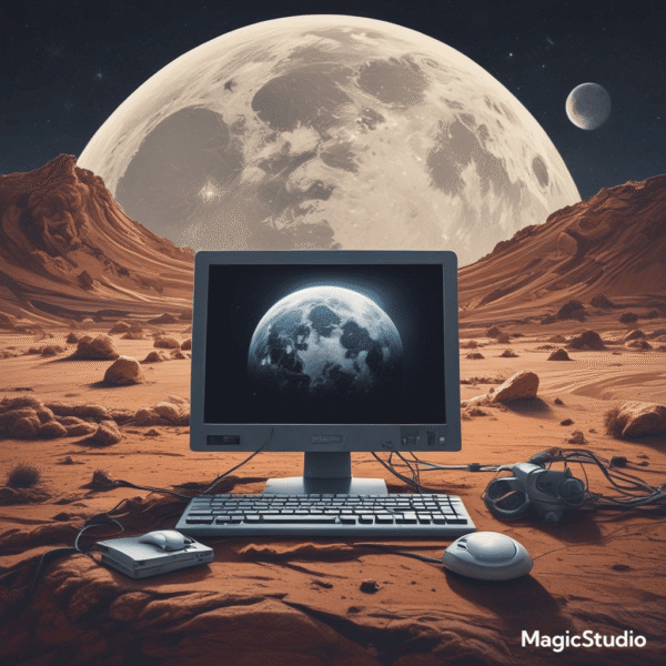 Retro Computer on the Earths Moon